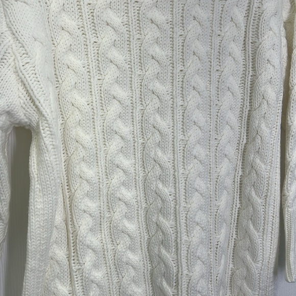 Dreamers - Mock Neck Cable Knit Chunky Ivory Sweater Dress Size Small / Medium - Picture 12 of 12
